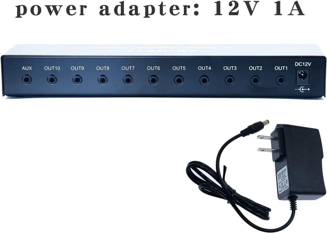Alt view image 4 of 6 - Mini Jack TRS 3.5 mm Input 1 in 10 Out Channel Headphone Amplifier Stereo Audio Amp with 12V 1A Power Adapter Distributor Headphone Splitter for Studio and Stage