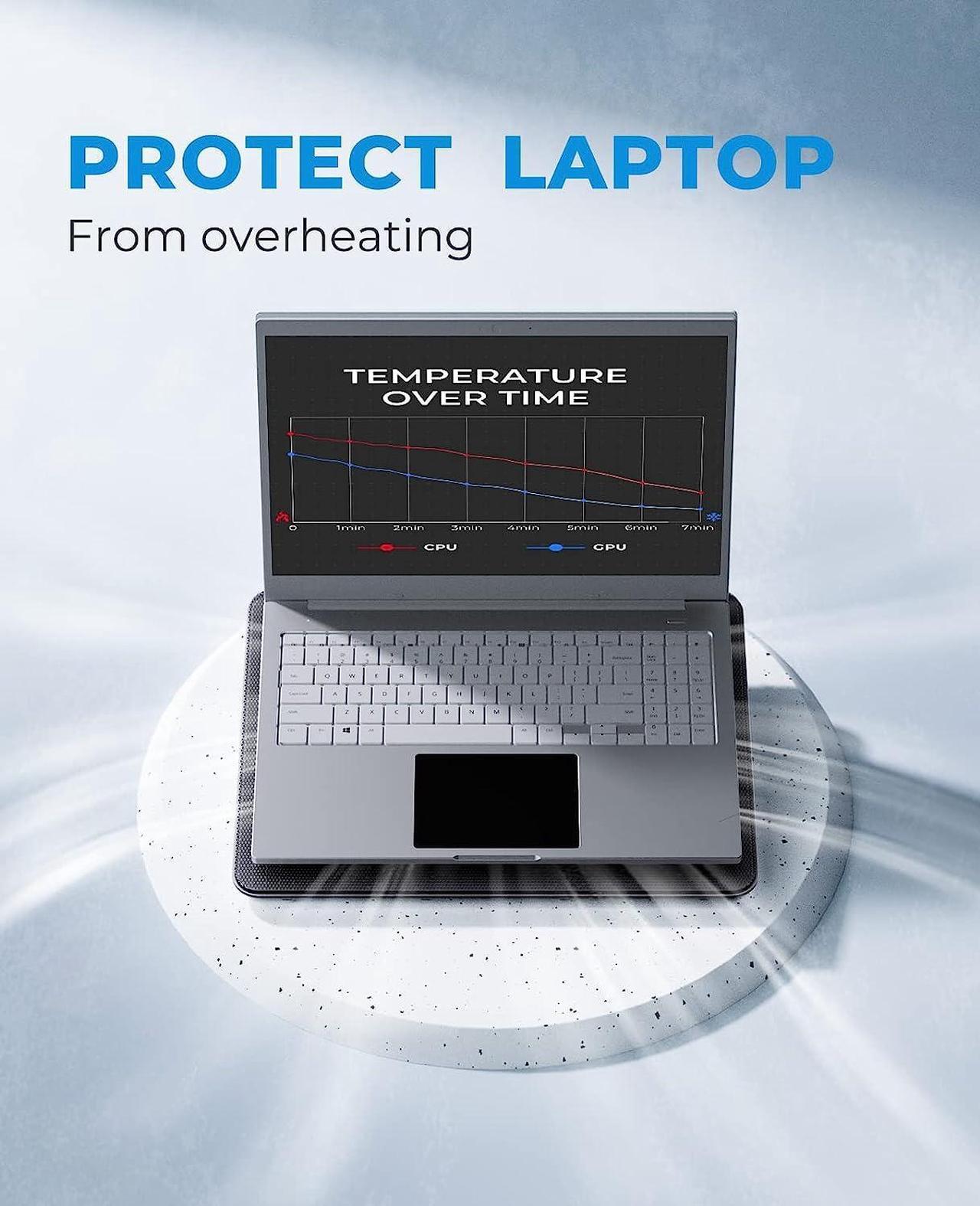 Alt view image 2 of 7 - havit HV-F2056 15.6"-17" Laptop Cooler Cooling Pad - Slim Portable USB Powered (3 Fans), Black/Blue