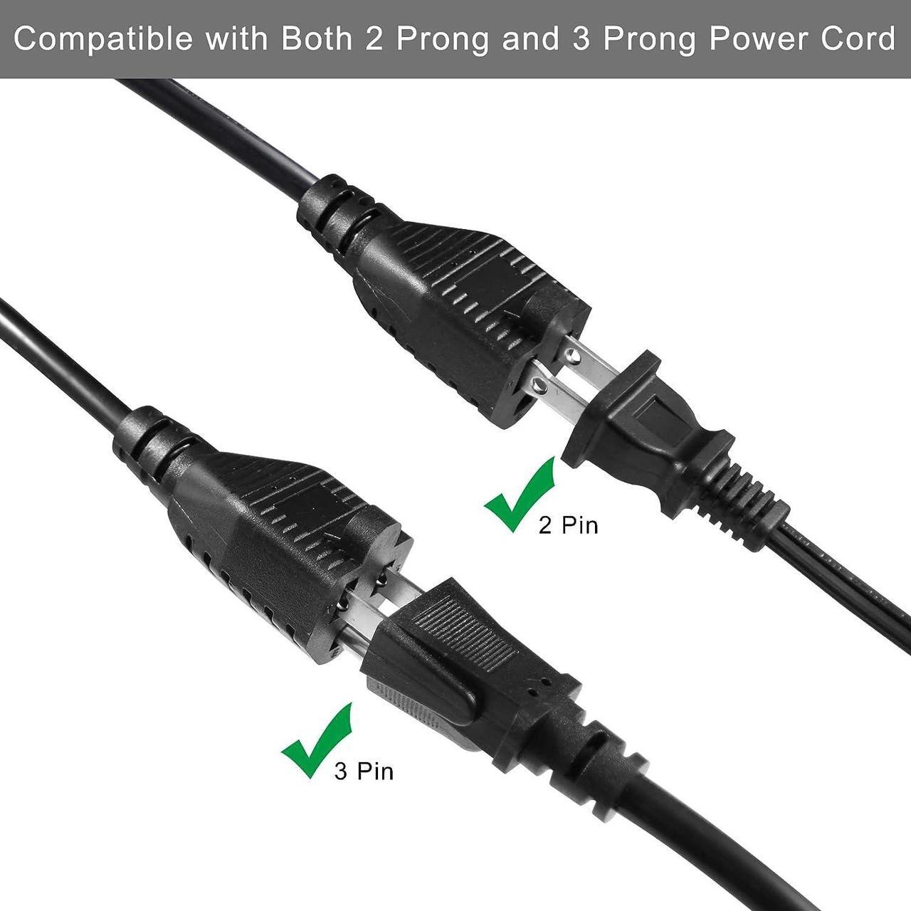 Alt view image 3 of 7 - Power Cord Extension Y Splitter - 1 to 2 Way Outlet Adapter NEMA 5-15P 90-Degree Flat Plug to 2 X NEMA 5-15R with SJT 16AWG 3-Prong Cable Wire Extender Space Saver for Kitchen Home Office