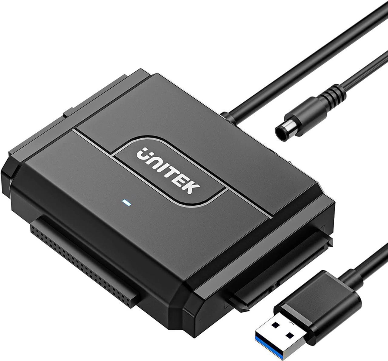 SATA/IDE to USB 3.0 Adapter, Unitek IDE Hard Drive Adapter for Universal 2.5"/3.5" Inch IDE and SATA External HDD/SSD, Support 10TB