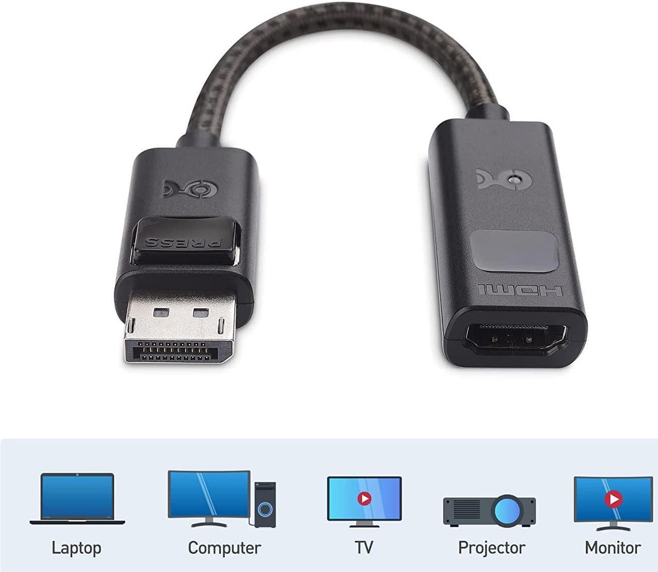 Alt view image 6 of 7 - 8K DisplayPort 1.4 to HDMI 2.1 Adapter with 4K 120Hz / 8K 60Hz 48 Gbps Unidirectional DisplayPort to HDMI 2.1 Cable Adapter in Black Support for RTX 3080/3090 RX 6800/6900 and More