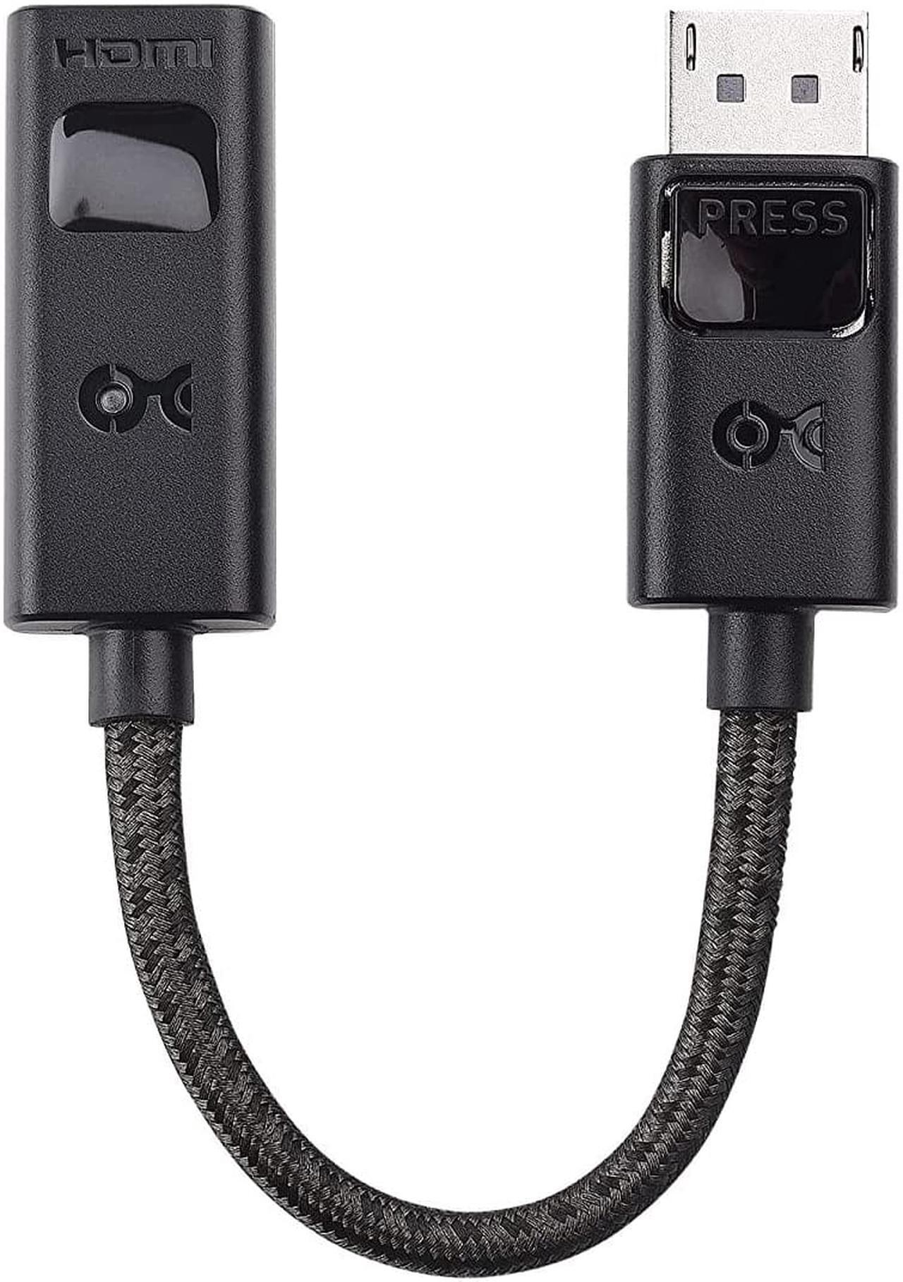 Alt view image 7 of 7 - 8K DisplayPort 1.4 to HDMI 2.1 Adapter with 4K 120Hz / 8K 60Hz 48 Gbps Unidirectional DisplayPort to HDMI 2.1 Cable Adapter in Black Support for RTX 3080/3090 RX 6800/6900 and More