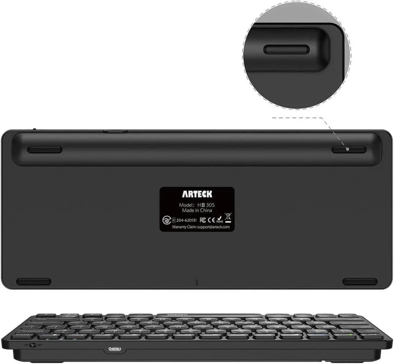 Alt view image 5 of 7 - Arteck Universal Multi-Device Bluetooth Keyboard Ultra Slim and Compact Wireless Bluetooth Keyboard with Media Hotkeys for Windows iOS iPad OS Android Computer Desktop Laptop Surface Tablet Smartphone