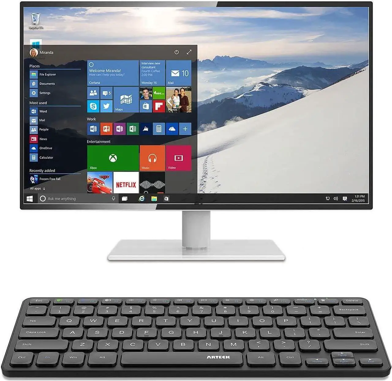Alt view image 7 of 7 - Arteck Universal Multi-Device Bluetooth Keyboard Ultra Slim and Compact Wireless Bluetooth Keyboard with Media Hotkeys for Windows iOS iPad OS Android Computer Desktop Laptop Surface Tablet Smartphone