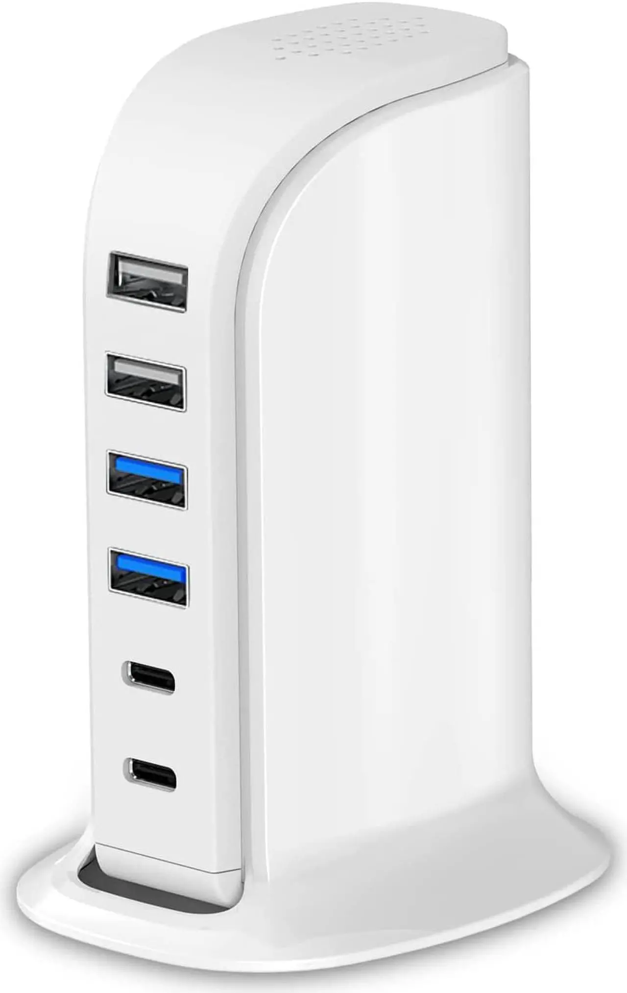 Main image of USB Charger Block Upoy, Charging Station for Multiple Devices 45W, Fast Charging Tower with Dual Type C Ports, USB Charging Hub Organizer Multiport for iPhone, Ipad, Kindle, Travel Accessories