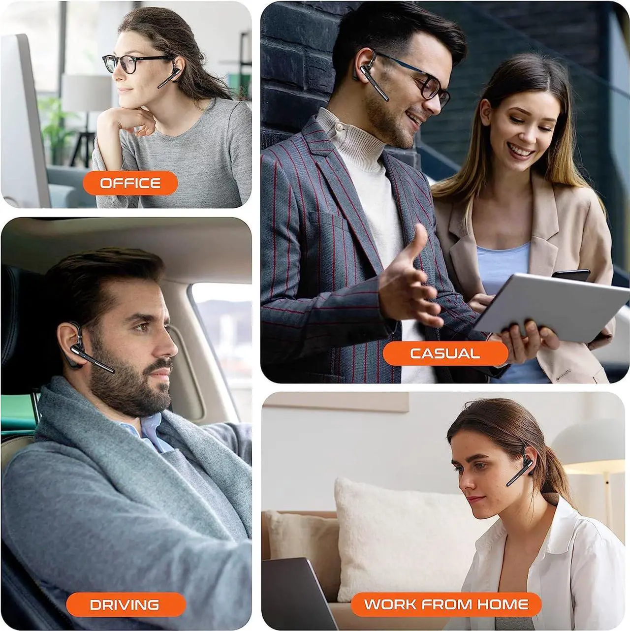Alt view image 2 of 7 - Ultralight Bluetooth Headset with Noise Cancelling Microphone Business Wireless Headphones with Mic Auto-Pair USB Dongle for PC/Laptop Handsfree Mute & Volume Buttons for Meet|Skype|Zoom|Teams