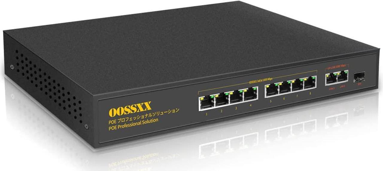 {Full Gigabit} 8 Port Gigabit PoE Switch, 8 Port PoE @150w+ 2 Uplink +1 SFP, Unmanaged POE Switch 8 Port PoE Depot, PoE Powered Switch PoE+ Switch Desktop or Wall Mount