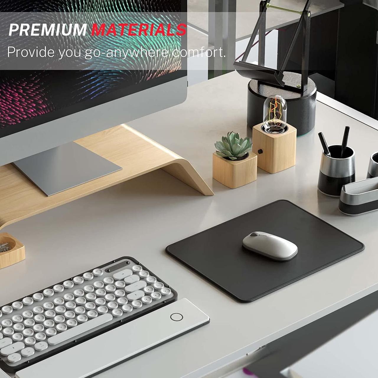 Alt view image 6 of 7 - Mouse Pad [30% Larger] with Anti-fray Stitching Premium-Textured & Waterproof Computer Mousepad with Non-Slip Rubber Base Gaming Mouse Mat for Laptop Office & Home 8.5 x 11 inch Black