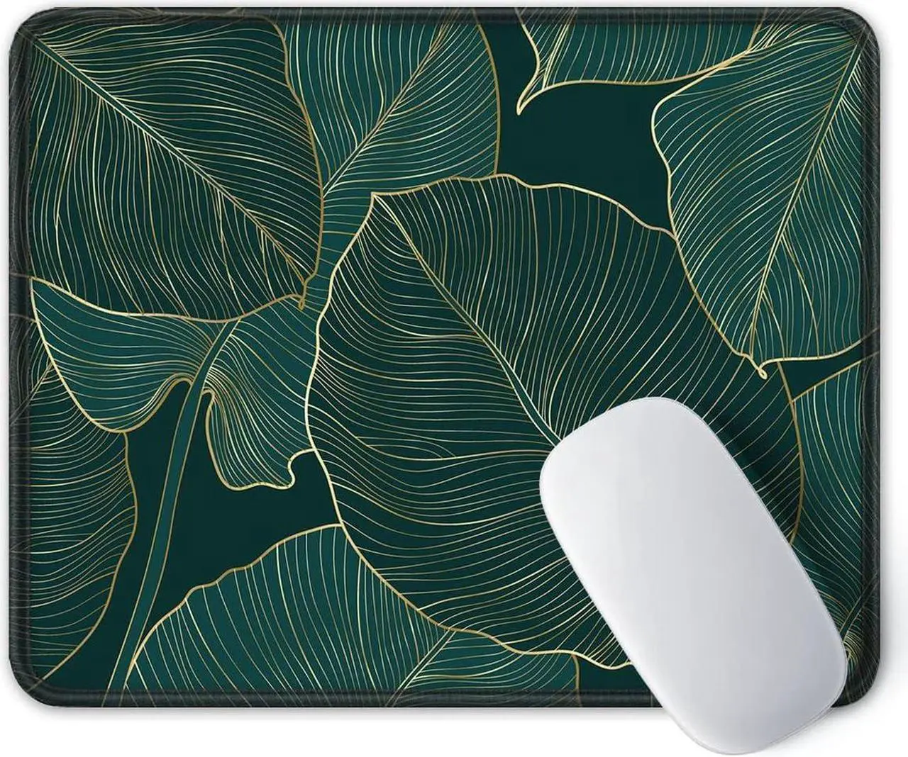 Alt view image 2 of 7 - Mouse Pad with Stitched Edge Premium Textured Smooth Precise Operation Waterproof Washable Non-Slip Rubber Base Desktop Protection Mat 10.2×8.3×0.12 inches Palm Texture
