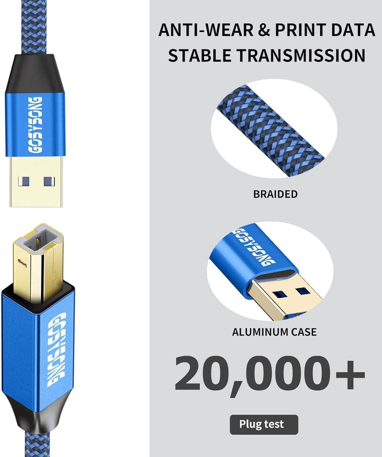Alt view image 7 of 7 - Printer Cable 50ft Active USB 2.0 Printer Cable High Speed USB A to B Cable Compatible with HP Canon Dell Epson Xerox and More