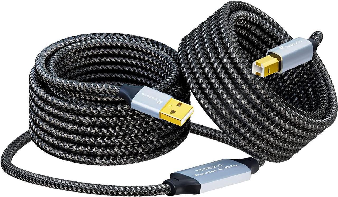 Main image of Printer Cable 50 ft Long USB Printer Cable Cord USB 2.0 Type A Male to B Male Printer Scanner USB B Cable Compatible with HP Canon Epson Lexmark Dell Xerox Samsung Etc 15 Meter - Gen3