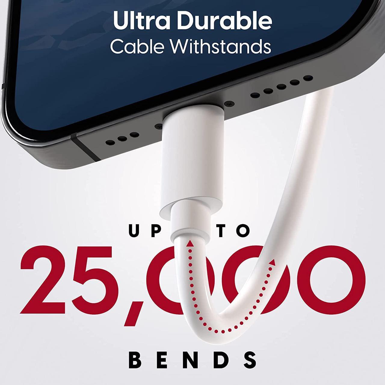 Alt view image 4 of 7 - TalkWorks Fast-Charge USB C to Lightning Cable MFi-Certified for Apple iPhone 14, 13, 12, 11 Mini/Plus/Pro/Max, XR, XS/Max, X, 8, 7, 6, 5, SE, iPad, AirPods, Watch - 10ft Long, Heavy-Duty Cord, White