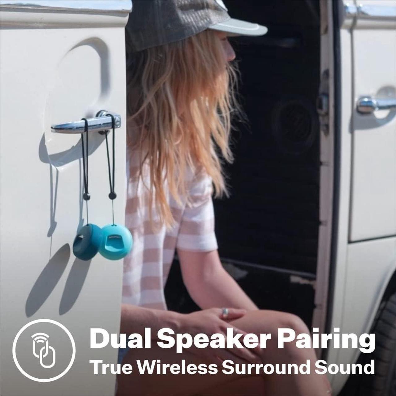 Alt view image 4 of 7 - Speaqua - Waterproof Bluetooth Speaker w/Bottle Opener - Small Portable Bluetooth Speaker - Dual Bluetooth Speaker Pairing  Beach Accessory -Cruiser H2.0 Portable Outdoor Speaker - Manta Ray Black