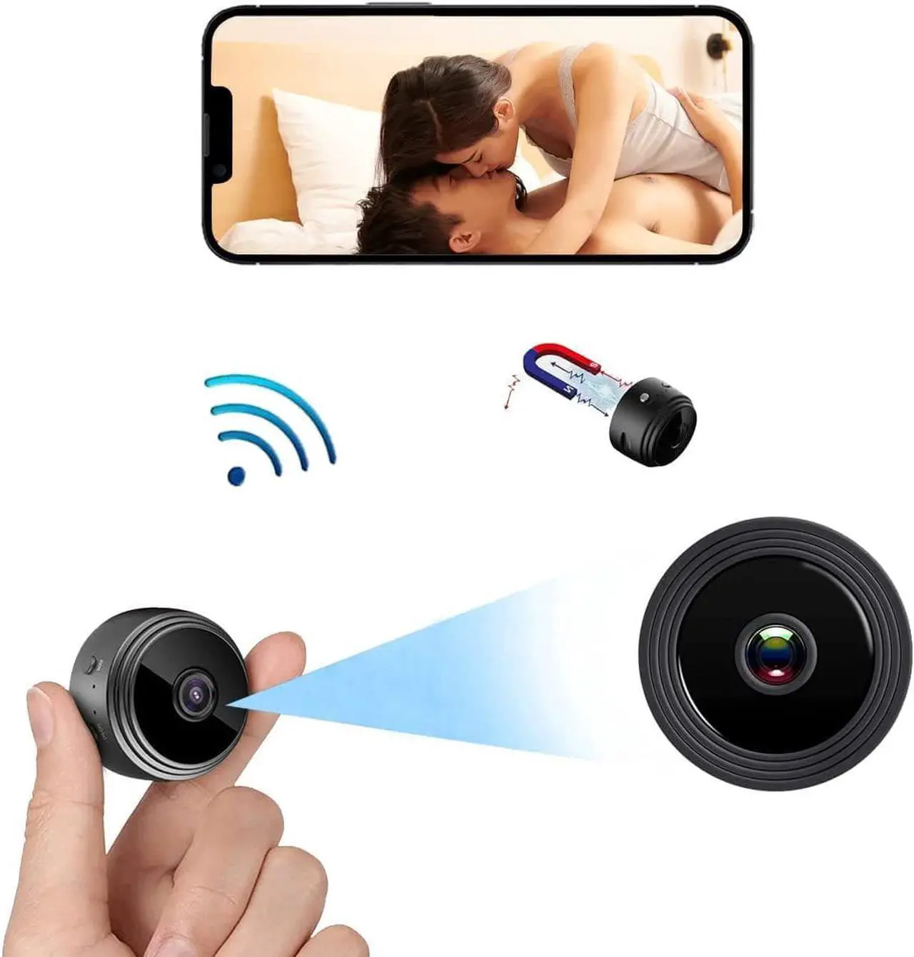Main image of Wireless Mini WiFi Hidden Camera, Upgraded HD 1080P Portable Home Security Cameras with Night Vision, Monitor Detection Tiny Cameras for Indoor/Outdoor(Not Included SD Card)