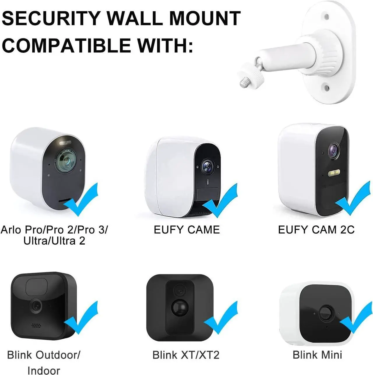 Alt view image 6 of 7 - 4pack Adhesive Wall Mount Compatible with Ring Stick Up Cam Wired/Battery and Ring Indoor Cam HD Security Camera,360 Degree Adjustable Mounting BracketCamera not Included