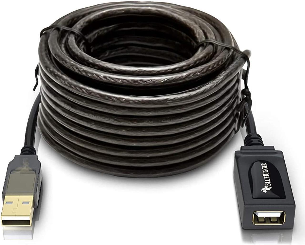 BlueRigger USB Active Extension Cable (25FT-7.5M Long Cord, USB2.0 Extender, Male to Female Repeater)- for Game Consoles, Printer, Camera, Keyboards