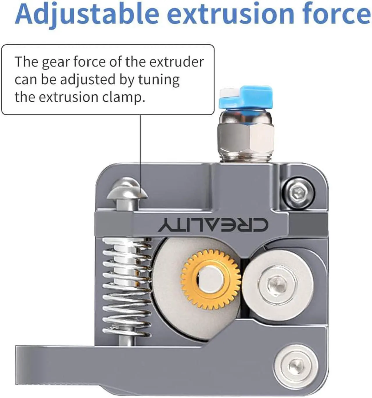 Alt view image 3 of 6 - Creality Official Ender 3 Extruder Upgrade Metal MK8 Bowden Extruder Drive Feeder 3D Printer Parts for Ender-3 V2/Ender-3 Pro/Ender-3 Max CR-10/10S Gray Aluminum 1.75mm Filament 3D Printer Extruder