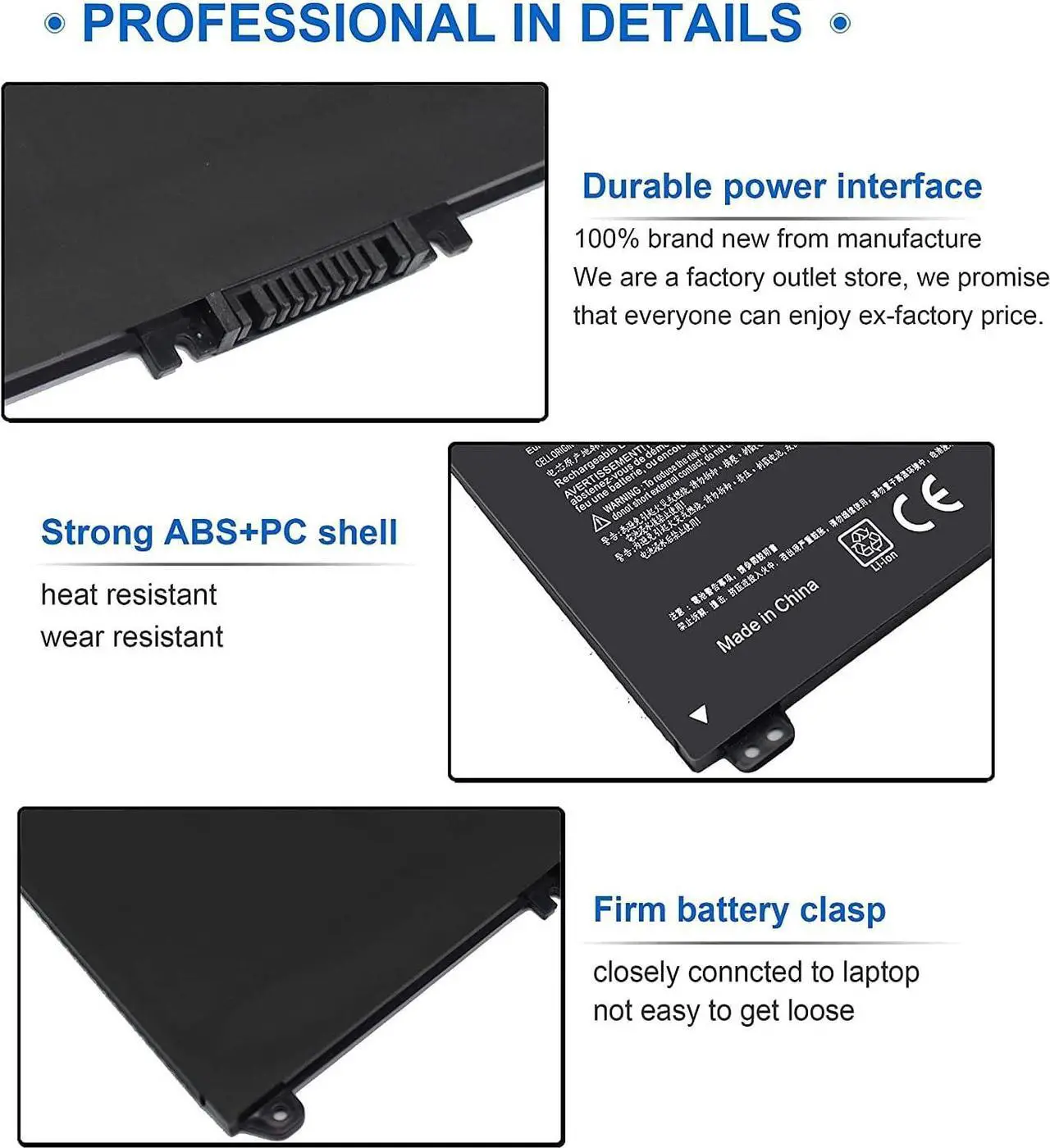 Alt view image 3 of 7 - HT03XL Battery Replacement HP Pavilion Laptop Battery 15-cs3xxx 15-cs2xxx 15-cs1xxx 15-cs0xxx 15-cw0xxx 15-cw1xxx 15-cw0 15t-cs300 15t-cs200 15t-cs0 15-cs3073cl 15-cs3153cl 15-cs3063cl Ht03xl Battery