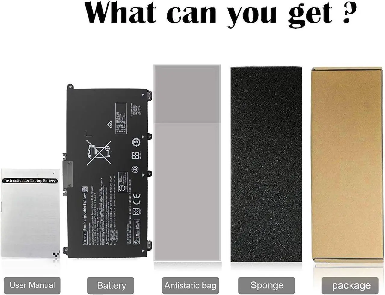 Alt view image 7 of 7 - HT03XL Battery Replacement HP Pavilion Laptop Battery 15-cs3xxx 15-cs2xxx 15-cs1xxx 15-cs0xxx 15-cw0xxx 15-cw1xxx 15-cw0 15t-cs300 15t-cs200 15t-cs0 15-cs3073cl 15-cs3153cl 15-cs3063cl Ht03xl Battery