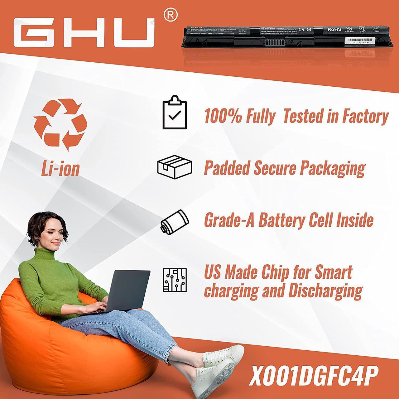 Alt view image 6 of 6 - GHU New Battery Replacement for KI04 HSTNN-LB6S HSTNN-LB6T 800049-001 K104 Compatible with HP Pavilion 14-ab 15-ab 17-g000 220 2200mAh 4 Cell 800009-421 800010-421 800049-421 800050-001 HSTNN-DB6T