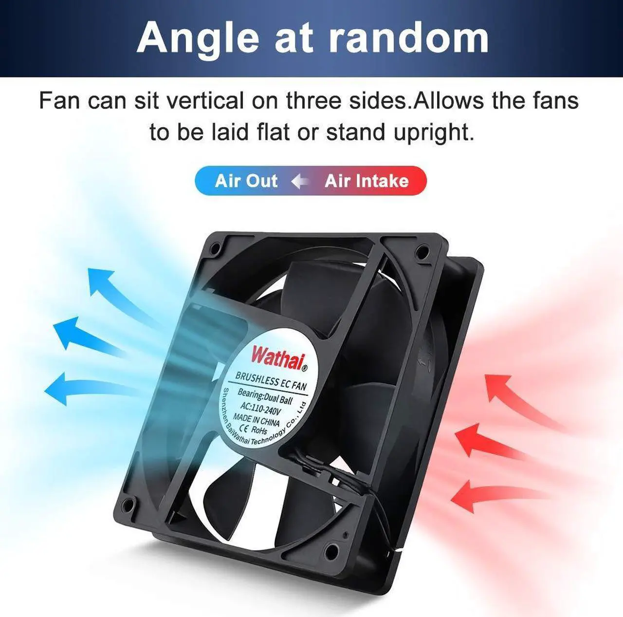 Alt view image 4 of 7 - Wathai EC 120mm x 25mm Ball DIY Cooling Ventilation Exhaust Fan 110V 115V 120V 220V 240V AC Axial Case Muffin Fan