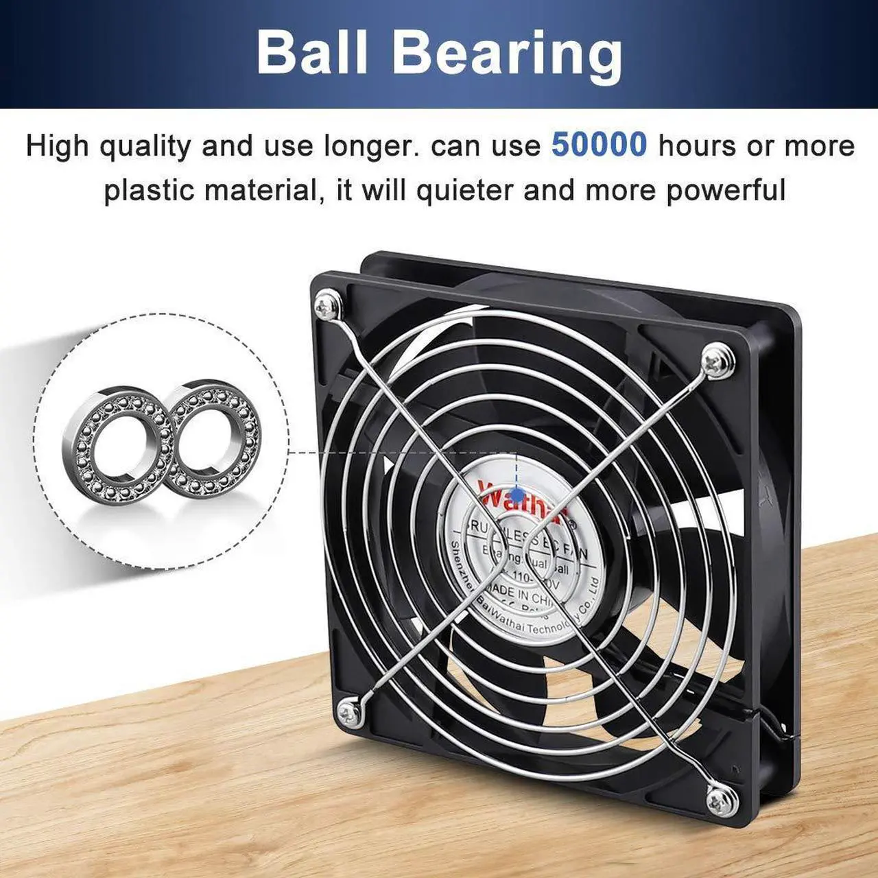 Alt view image 3 of 7 - Wathai EC 120mm x 25mm Ball DIY Cooling Ventilation Exhaust Fan 110V 115V 120V 220V 240V AC Axial Case Muffin Fan