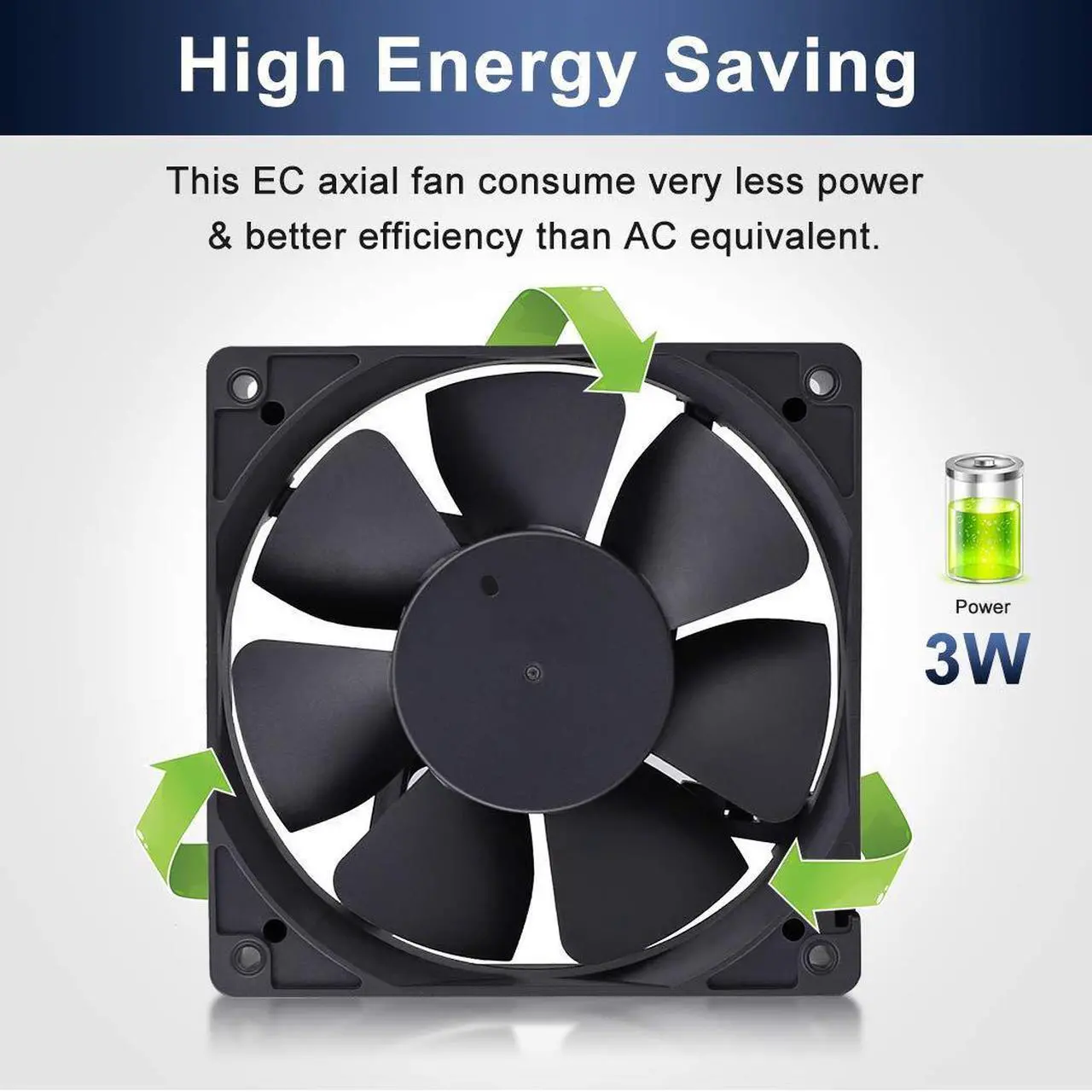 Alt view image 5 of 7 - Wathai EC 120mm x 25mm Ball DIY Cooling Ventilation Exhaust Fan 110V 115V 120V 220V 240V AC Axial Case Muffin Fan