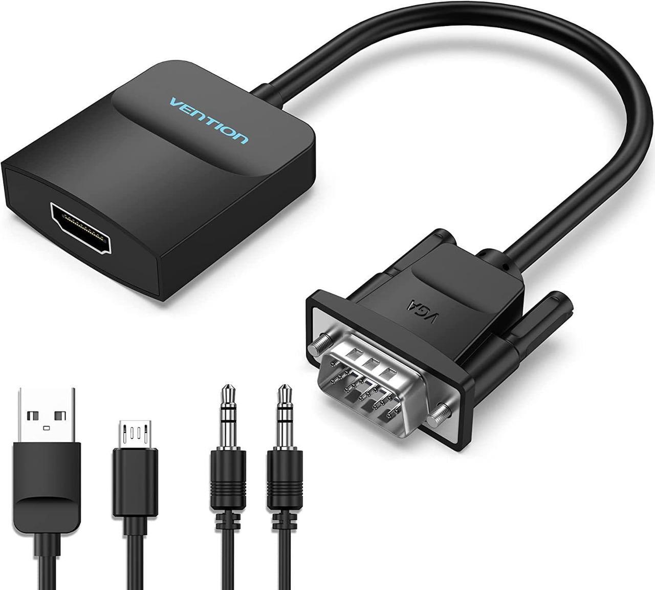 Main image of VGA to HDMI Adapter-1080P Video Dongle Adaptador VGA Converter with Audio Cable (0.5FT) Male to Female for PC Monitor HDTV (Note: VGA to HDMI Only Not Bi-Directional)