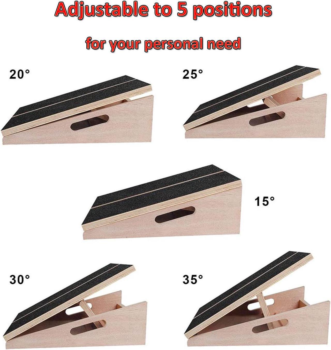 Alt view image 7 of 7 - Wood Slant Board Exercise Adjustable Incline Calf Stretch Stretcher Wedge Footrest for Squats Achilles Plantar Fasciitis