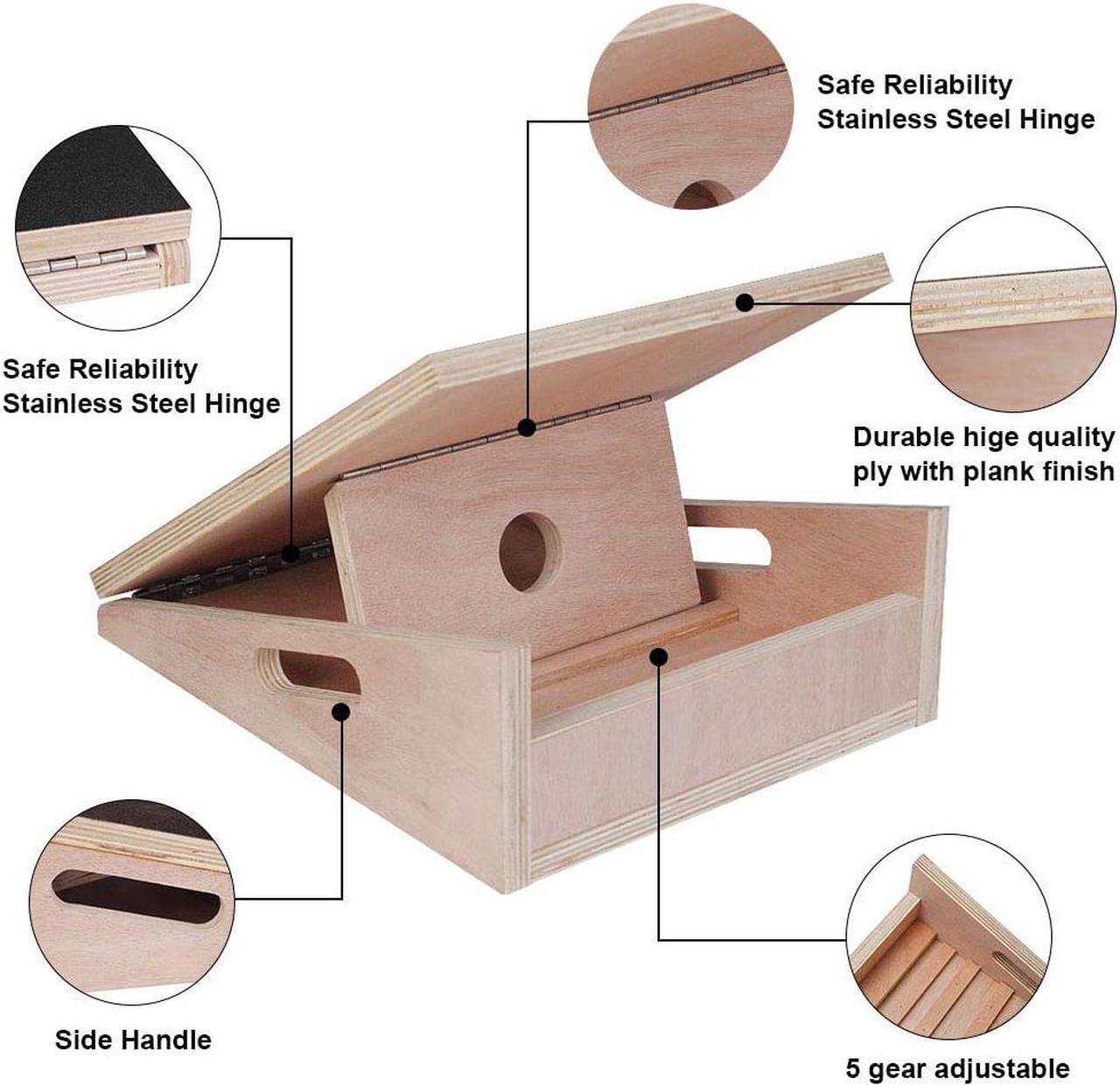 Alt view image 3 of 7 - Wood Slant Board Exercise Adjustable Incline Calf Stretch Stretcher Wedge Footrest for Squats Achilles Plantar Fasciitis