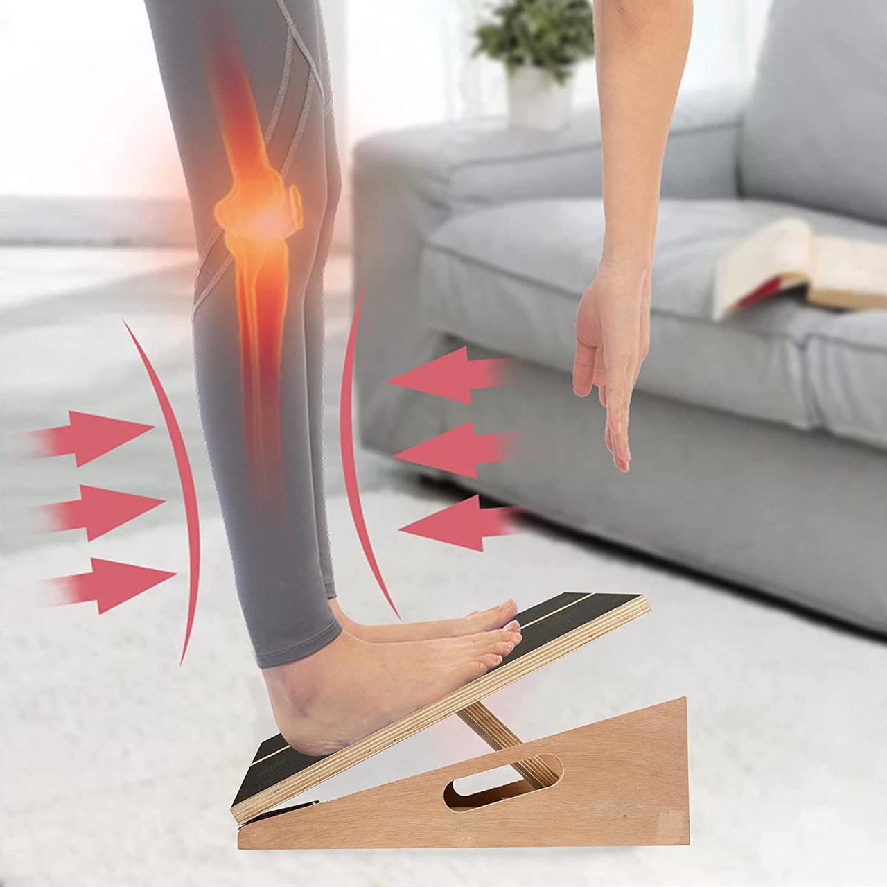 Alt view image 2 of 7 - Wood Slant Board Exercise Adjustable Incline Calf Stretch Stretcher Wedge Footrest for Squats Achilles Plantar Fasciitis