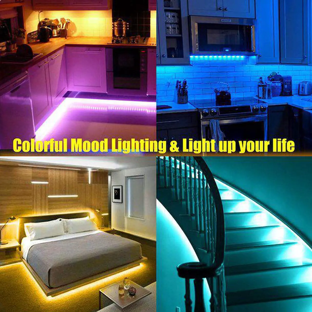 Alt view image 6 of 6 - mayli Led Strip Lights,32.8ft Bluetooth APP Controller RGB LED Light Strip, 5050 LEDs Music Sync Color Changing LED Strip Lights Kit with Remote and 12V Power Supply for Bedroom, Room, Home Decoration
