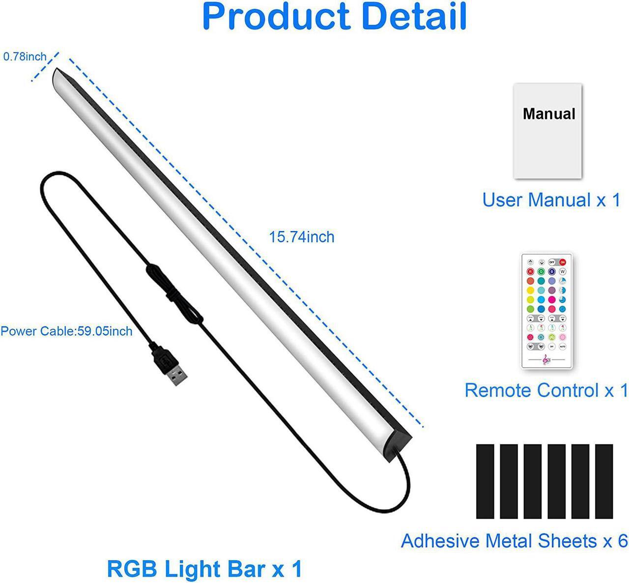 Alt view image 6 of 7 - Smart Under Monitor Light Bar, App and Remote Control Gaming Ambient Lights, Music Sync Color Changing, 16 Million Colors, Timing, USB Powered RGB Light Bar for Under Monitor/TV/PC Back