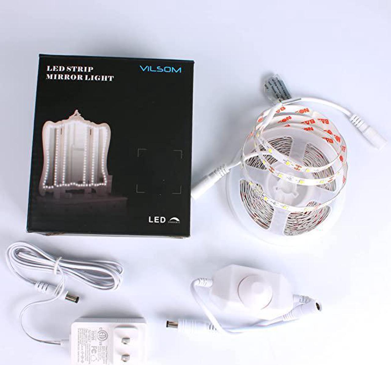 Alt view image 6 of 7 - Led Vanity Mirror Lights Kit,ViLSOM 13ft/4M 240 LEDs Make-up Vanity Mirror Light for Vanity Makeup Table Set with Dimmer and Power Supply,Mirror not Included.