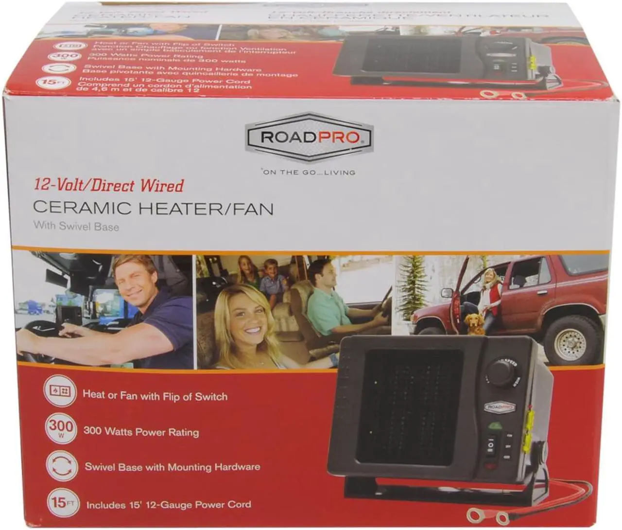 Alt view image 11 of 11 - Roadpro RPSL-681 12 Volt Direct Wire Ceramic Heater- Fan with Swivel Base