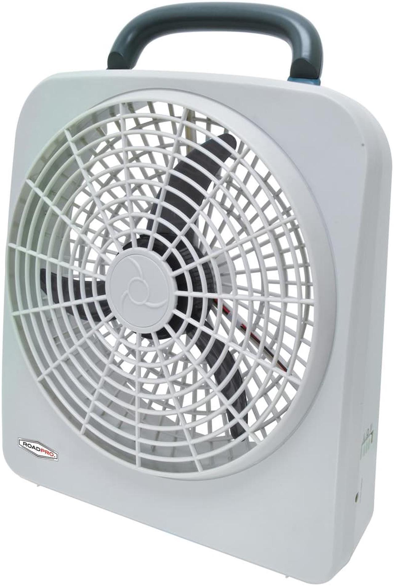 Alt view image 11 of 16 - RoadPro Dual Power 12 Volt Plug In Car and RV 10 Inch 2 Speed Portable Fan, Gray