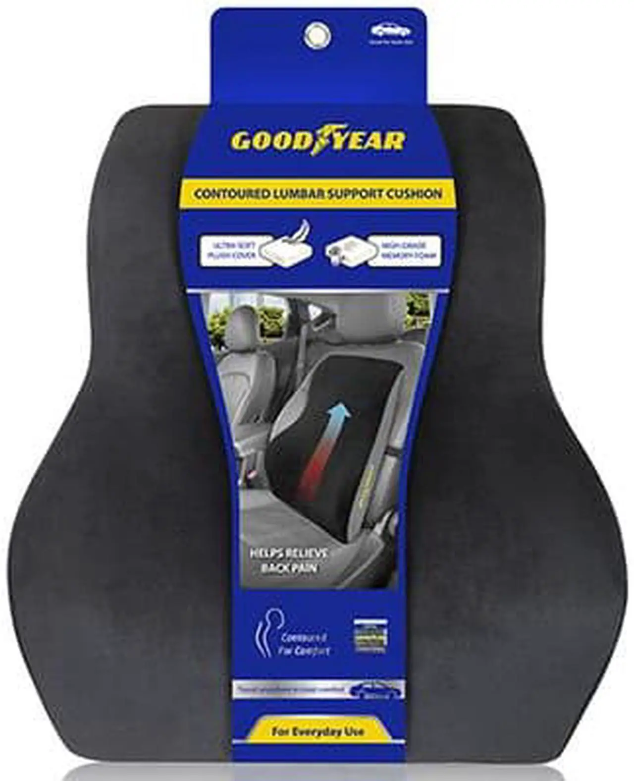 Main image of Goodyear Tall Lumbar Cushion GY1014 Lower Back Support Pillow Car Seat Cushion for Driving and Office or Gaming Chair Padding