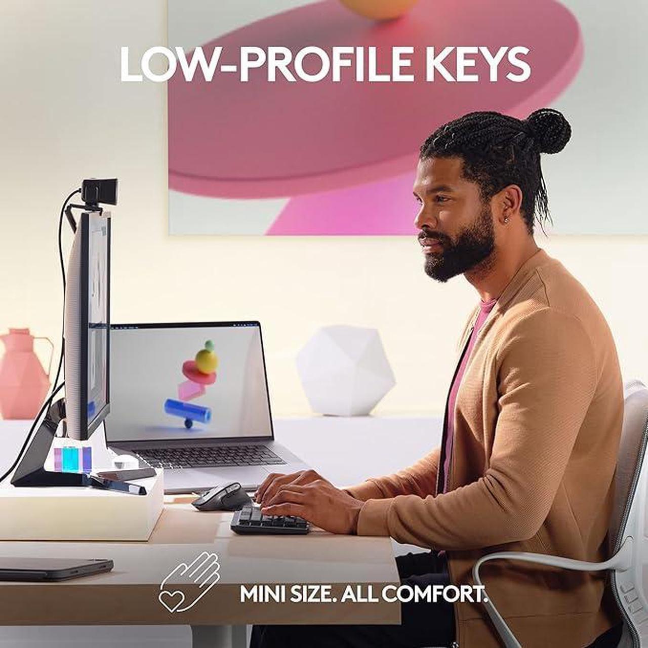 Alt view image 3 of 6 - Logitech MX Mechanical Mini Mac Compact Wireless Tactile Quiet Keys - Space Gray