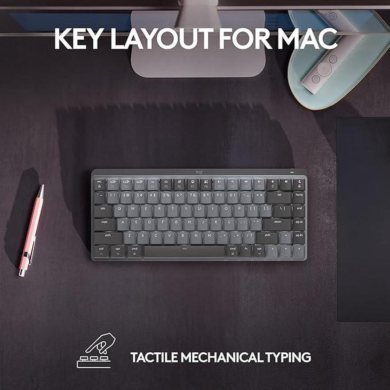 Alt view image 4 of 6 - Logitech MX Mechanical Mini Mac Compact Wireless Tactile Quiet Keys - Space Gray