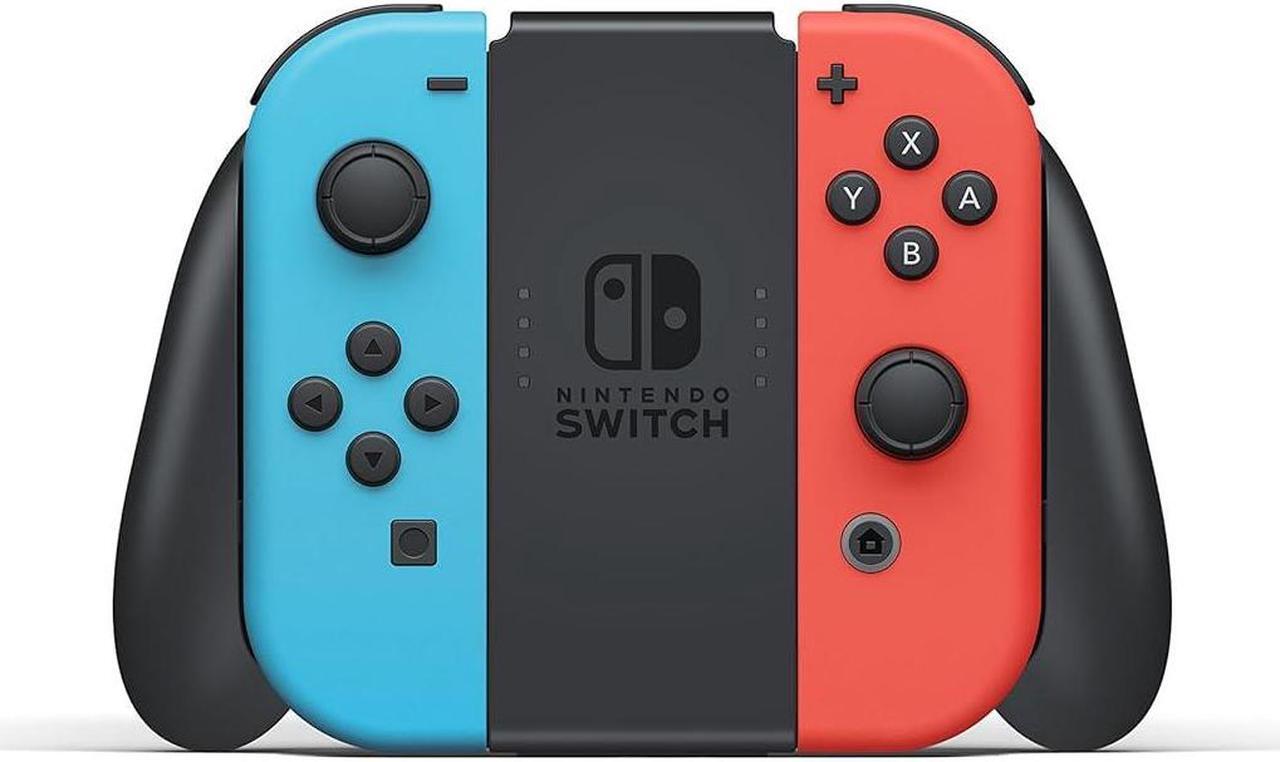 Alt view image 9 of 12 - Nintendo HEGSKABAA Switch - OLED Model with Neon Red & Neon Blue Joy-Con