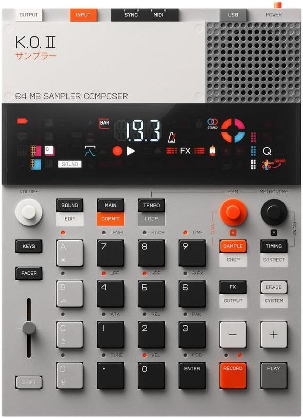 Teenage Engineering Sampler, Drum Machine and Sequencer with Built-in Microphone and Effects EP-133 K.O. II