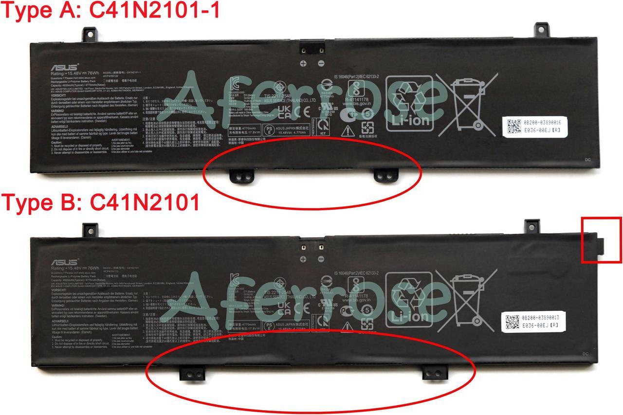 New Genuine C41N2101-1 C41N2101 Battery for AsusROG Zephyrus G14 GA402 GA402R GA402RJ GA402NI GA402NJ GA402 / ZenBook PRO 17 UM6702RC FX517ZR Series 1CP4/59-122