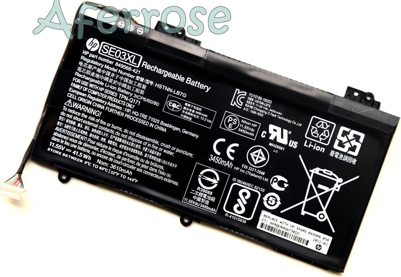 SE03XL New Genuine Battery for HPPavilion PC 14 14-AL 14-AL000 14-AL027TX 14-AV002LA 14-AV003LA 14-AV005LA Series HSTNN-LB7G 849568-421 849908-850