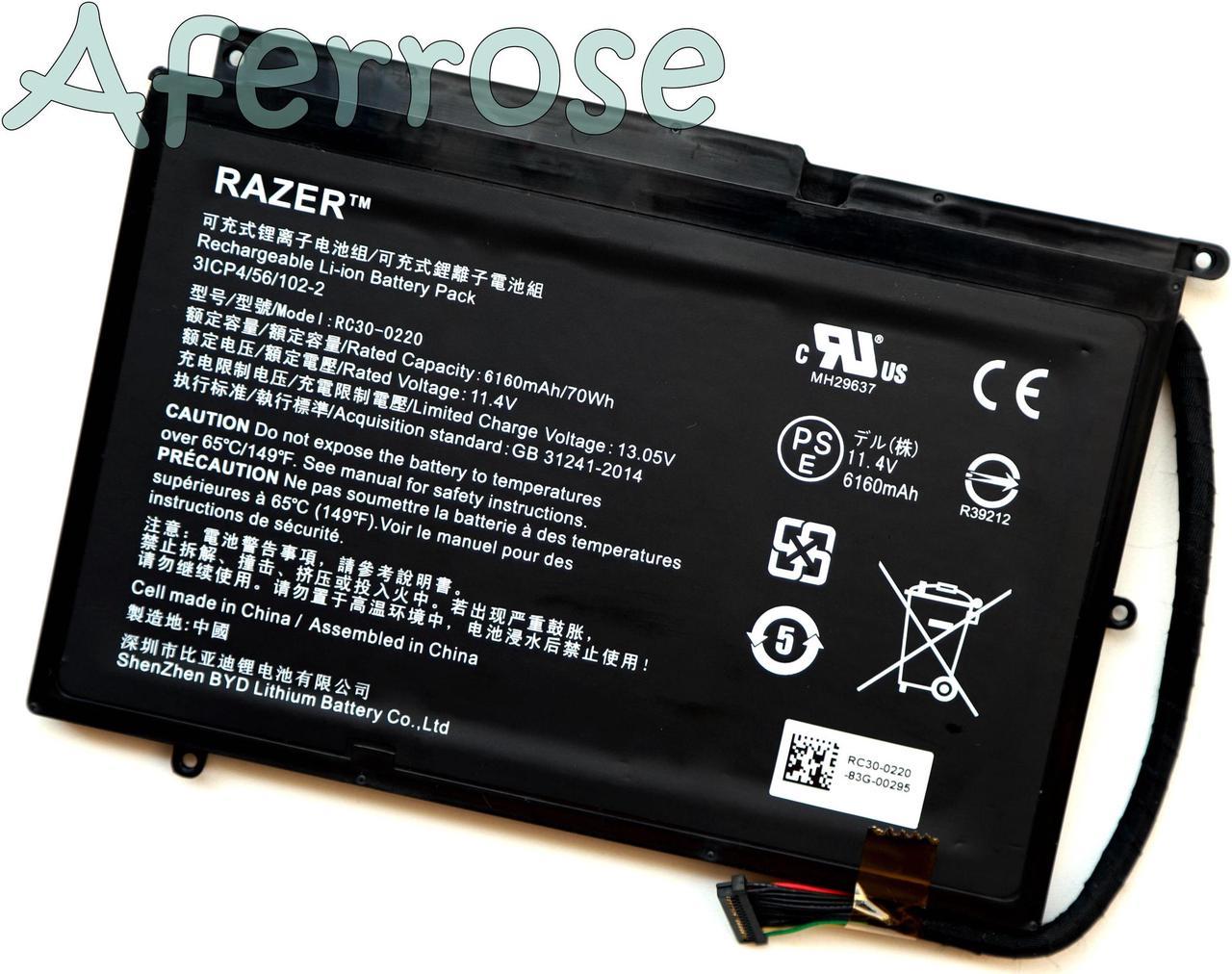 New Genuine RC30-0220 Battery for Blade Pro 17 2017 RZ09-0220 RZ09-02202 RZ09-02202E75 RZ09-02202E75-R3U1 GTX1060 i7-7700HQ 2019 RTX 2060 RTX 2070 RTX 2080 Series