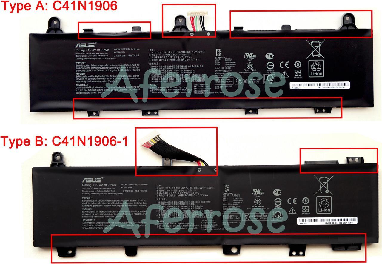 New Genuine C41N1906 C41N1906-1 Battery for AsusTuf Gaming A15 FA506 FA506IV FX506 FX566IV FA566IV A17 FA706I FA706IU  FA706 FX706 / ROG Zephyrus Duo 15 GX550LXS Series Type B