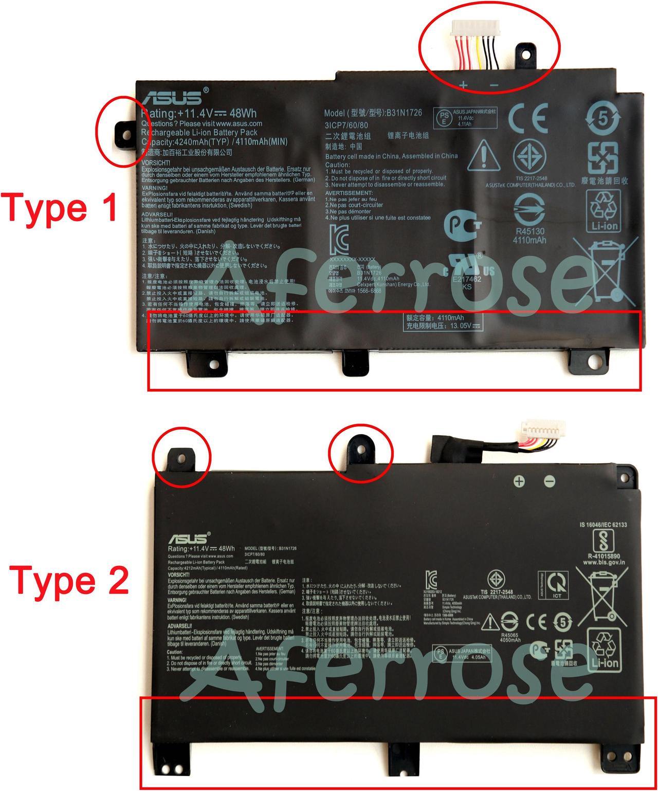 B31N1726 New Genuine Battery For AsusRog Strix G15 G512 G512LI G531 G531G G531GD G531GT FA506 FA706 FX504 FX86 FX80GM FX504GM FX505DY G731GT Series 31CP7/60/80 Type 2