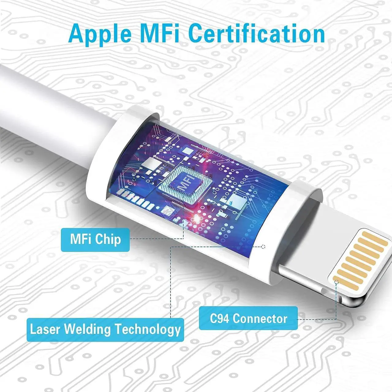 Alt view image 3 of 5 - USB-C/Type-C/USB C iPhone Cable 3ft Long Heavy Duty Cord iPhone 13, 12, 11 Pro/Max/Mini, XR, XS/Max, X, 8, 7, 6, 5, SE, iPad charger cable (3PACK)