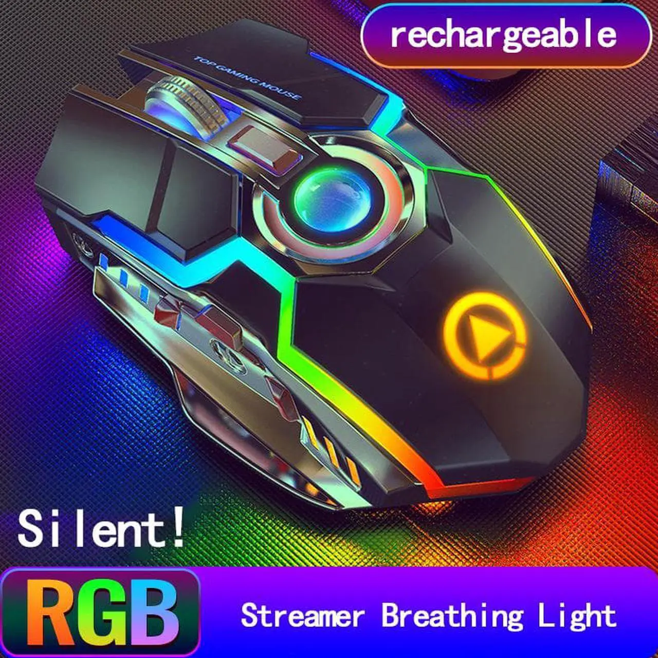 Alt view image 3 of 5 - A5 wireless mouse charging game RGB lighting mute computer accessories