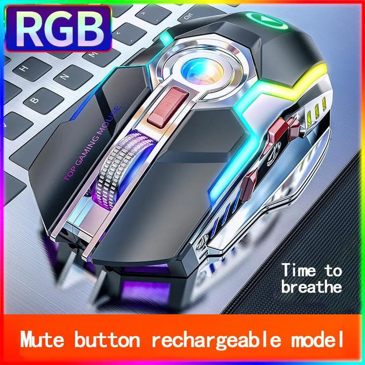 Alt view image 4 of 5 - A5 wireless mouse charging game RGB lighting mute computer accessories