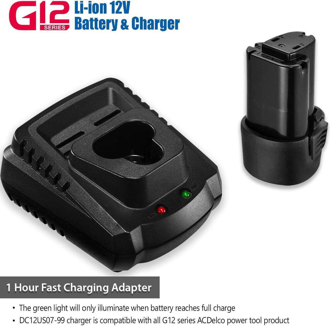Alt view image 6 of 6 - ACDelco ARW1218-3P G12 Series 12V Li-ion Cordless 3/8 40 ft-lbs. Extended Ratchet Wrench Tool Kit